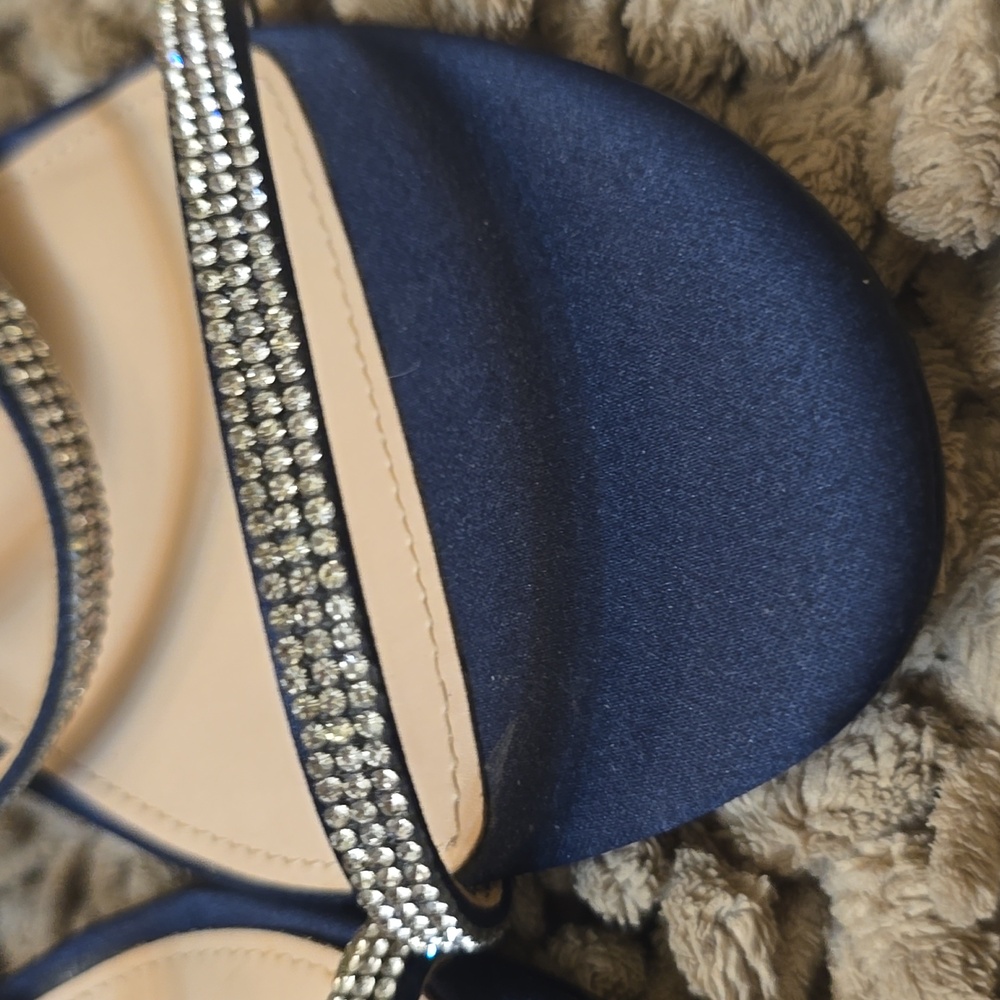 New I. Miller Women's Size 11 Navy Rhinestone Adjustable Dress Evening‎ Shoe - Picture 2 of 8
